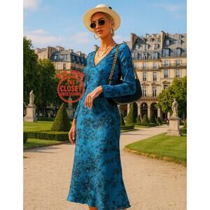 ZARA V-Neck Midi Dress NWT